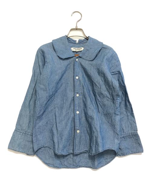 JUNYA WATANABE COMME des GARCONS（ジュンヤワタナベ コムデギャルソン）JUNYA WATANABE COMME des GARCONS ((ジュンヤワタナベ コムデギャルソン) 丸襟シャンブレーブラウス ブルー サイズ:SSの古着・服飾アイテム