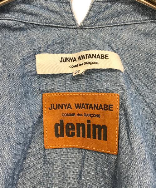 JUNYA WATANABE COMME des GARCONS（ジュンヤワタナベ コムデギャルソン）JUNYA WATANABE COMME des GARCONS ((ジュンヤワタナベ コムデギャルソン) 丸襟シャンブレーブラウス ブルー サイズ:SSの古着・服飾アイテム
