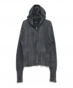 JADEDジェイデッド）の古着「フード付きジップアップニット」｜グレー