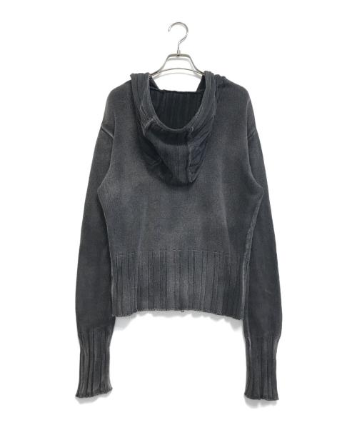 JADED（ジェイデッド）JADED (ジェイデッド) フード付きジップアップニット グレー サイズ:Mの古着・服飾アイテム