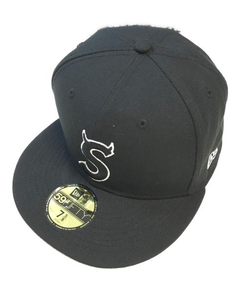 New Era（ニューエラ）New Era (ニューエラ) SUPREME (シュプリーム) S LOGO CAP ブラック サイズ:7 5/8の古着・服飾アイテム