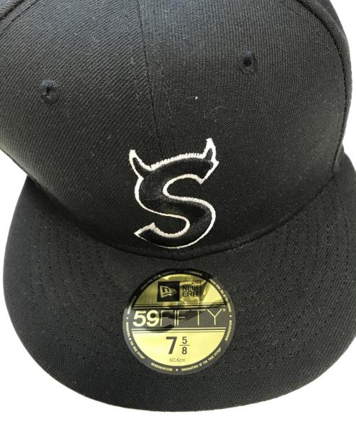 New Era（ニューエラ）New Era (ニューエラ) SUPREME (シュプリーム) S LOGO CAP ブラック サイズ:7 5/8の古着・服飾アイテム
