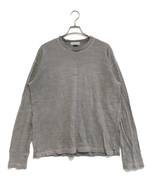 STONE ISLAND（ストーンアイランド）STONE ISLAND (ストーンアイランド) ダメージ加工長袖カットソー グレー サイズ:XXLの古着・服飾アイテム
