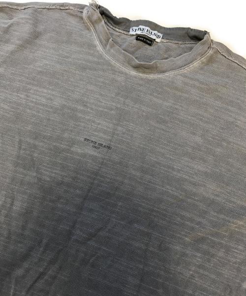 STONE ISLAND（ストーンアイランド）STONE ISLAND (ストーンアイランド) ダメージ加工長袖カットソー グレー サイズ:XXLの古着・服飾アイテム