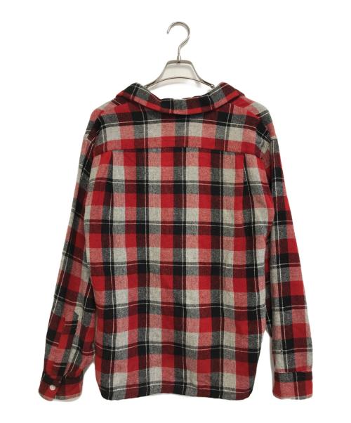 VAN HEUSEN（ヴァンヒューセン/バンヒューゼン）VAN HEUSEN (ヴァンヒューセン/バンヒューゼン) ウールシャツ レッド サイズ:Lの古着・服飾アイテム