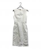 MIU MIUミュウミュウ）の古着「フロントギャザーノースリーブワンピース」｜ホワイト