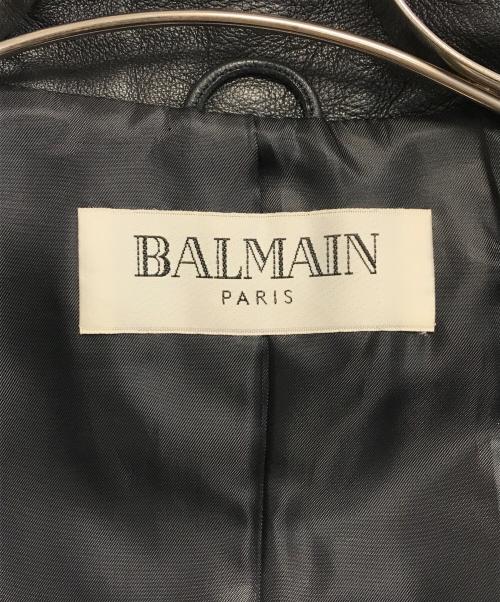 BALMAIN（バルマン）BALMAIN (バルマン) ラムレザーテーラードジャケット ブラック サイズ:表記なしの古着・服飾アイテム