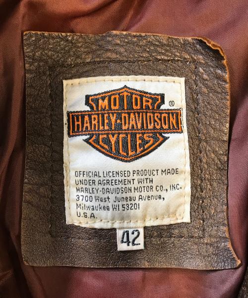 HARLEY-DAVIDSON（ハーレーダビッドソン）HARLEY-DAVIDSON (ハーレーダビッドソン) レザージャケット ブラウン サイズ:42の古着・服飾アイテム
