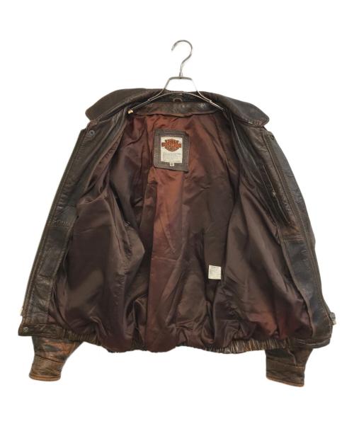 HARLEY-DAVIDSON（ハーレーダビッドソン）HARLEY-DAVIDSON (ハーレーダビッドソン) レザージャケット ブラウン サイズ:42の古着・服飾アイテム