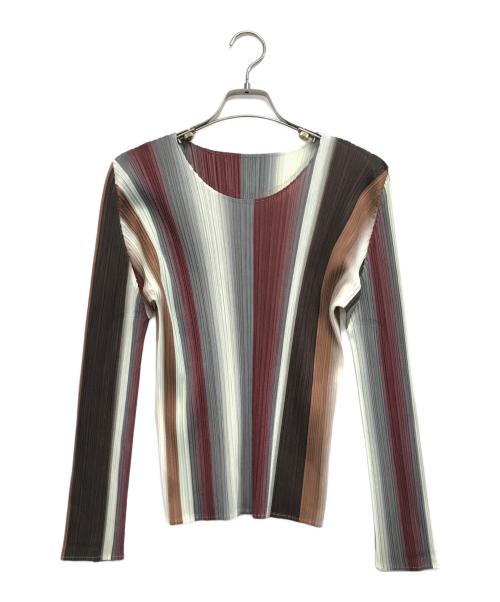 PLEATS PLEASE（プリーツプリーズ）PLEATS PLEASE (プリーツプリーズ) プリーツブラウス ブラウン サイズ:3の古着・服飾アイテム