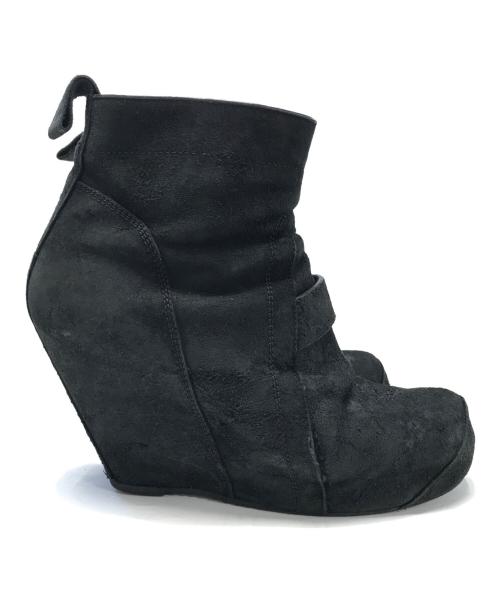 RICK OWENS（リックオウエンス）RICK OWENS (リックオウエンス) ウェッジソールブーツ ブラック サイズ:42の古着・服飾アイテム