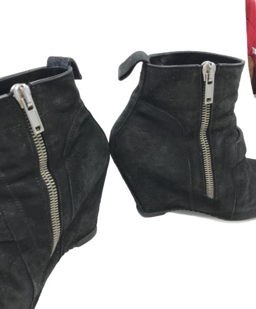 RICK OWENS（リックオウエンス）RICK OWENS (リックオウエンス) ウェッジソールブーツ ブラック サイズ:42の古着・服飾アイテム