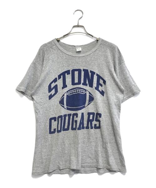 Champion（チャンピオン）Champion (チャンピオン) 80’s染込み3段プリントTシャツ グレー サイズ:Mの古着・服飾アイテム