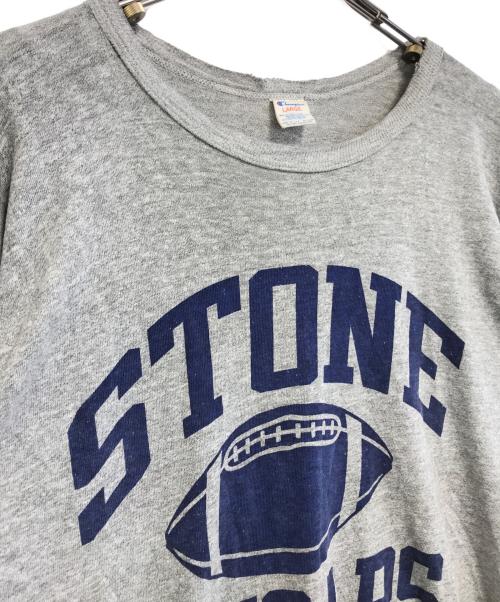 Champion（チャンピオン）Champion (チャンピオン) 80’s染込み3段プリントTシャツ グレー サイズ:Mの古着・服飾アイテム