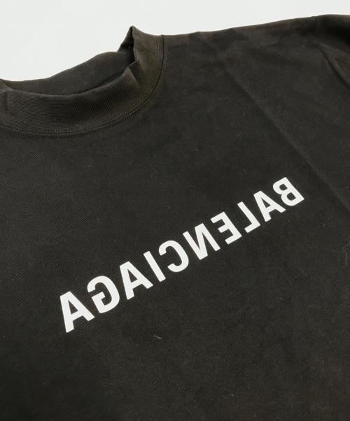 BALENCIAGA（バレンシアガ）BALENCIAGA (バレンシアガ) ミラーロゴプリントTシャツ ブラック サイズ:Sの古着・服飾アイテム