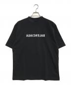 BALENCIAGAバレンシアガ）の古着「ミラーロゴプリントTシャツ」｜ブラック