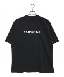 BALENCIAGA（バレンシアガ）の古着「ミラーロゴプリントTシャツ」｜ブラック