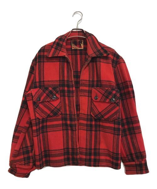 VINTAGE（ヴィンテージ）VINTAGE (ヴィンテージ) バッファローチェックスポーツジャケット レッド サイズ:不明の古着・服飾アイテム