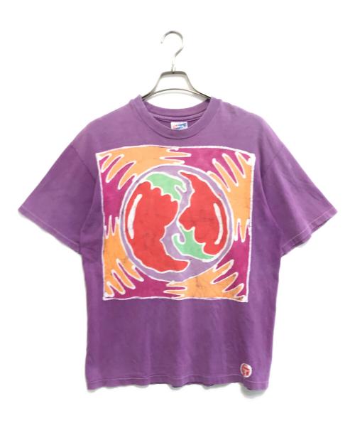 Hanes（ヘインズ）Hanes (ヘインズ) プリントTシャツ パープル サイズ:LARGEの古着・服飾アイテム