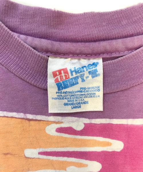 Hanes（ヘインズ）Hanes (ヘインズ) プリントTシャツ パープル サイズ:LARGEの古着・服飾アイテム