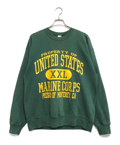 SOFFE SWEAT（ソフィスウェット）SOFFE SWEAT (ソフィスウェット) 80’s5段プリントスウェット グリーン サイズ:Ｌの古着・服飾アイテム