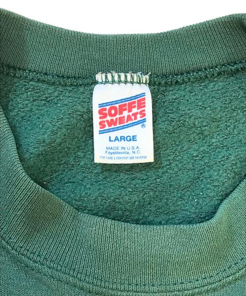 SOFFE SWEAT（ソフィスウェット）SOFFE SWEAT (ソフィスウェット) 80’s5段プリントスウェット グリーン サイズ:Ｌの古着・服飾アイテム