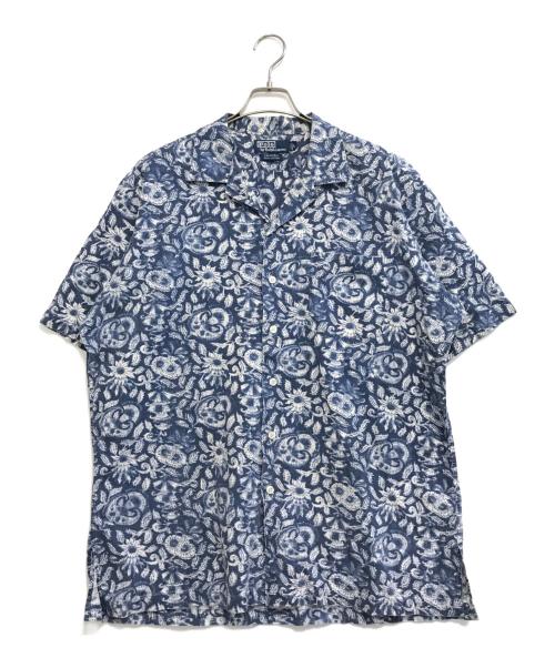 POLO RALPH LAUREN（ポロ・ラルフローレン）POLO RALPH LAUREN (ポロ・ラルフローレン) 総柄開襟シャツ ブルー サイズ:Ｌの古着・服飾アイテム