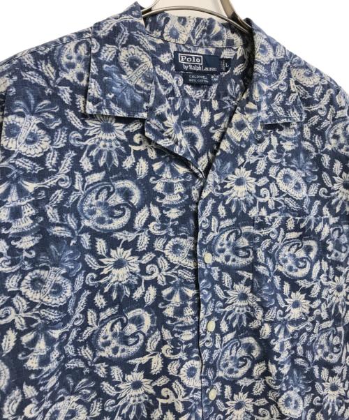 POLO RALPH LAUREN（ポロ・ラルフローレン）POLO RALPH LAUREN (ポロ・ラルフローレン) 総柄開襟シャツ ブルー サイズ:Ｌの古着・服飾アイテム