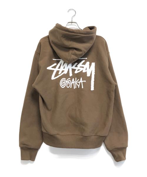 stussy（ステューシー）stussy (ステューシー) flipped logo zip up hoodie ブラウン サイズ:Mの古着・服飾アイテム