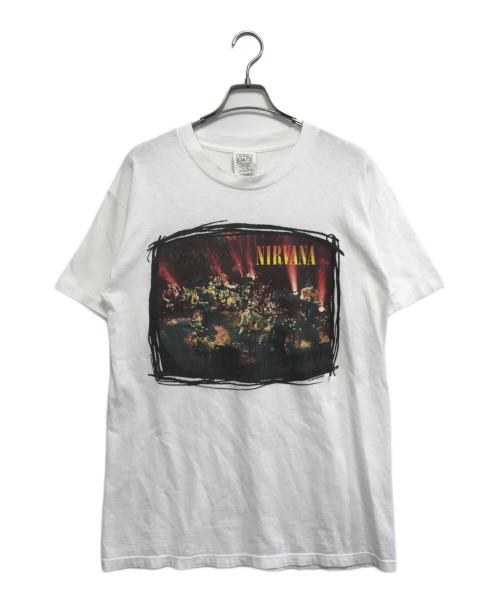 バンドTシャツ（バンドTシャツ）バンドTシャツ (バンドTシャツ) 90s NIRVANA(ニルバーナ) バンドTシャツ ホワイト サイズ:Ｌの古着・服飾アイテム