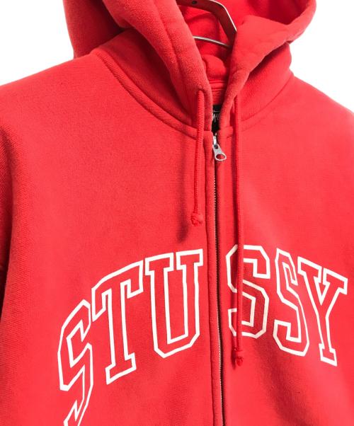 stussy（ステューシー）stussy (ステューシー) utline Zip Hoodie レッド サイズ:Mの古着・服飾アイテム