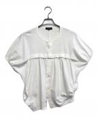 tricot COMME des GARCONSトリココムデギャルソン）の古着「ノーカラーコットンシャツ」｜ホワイト