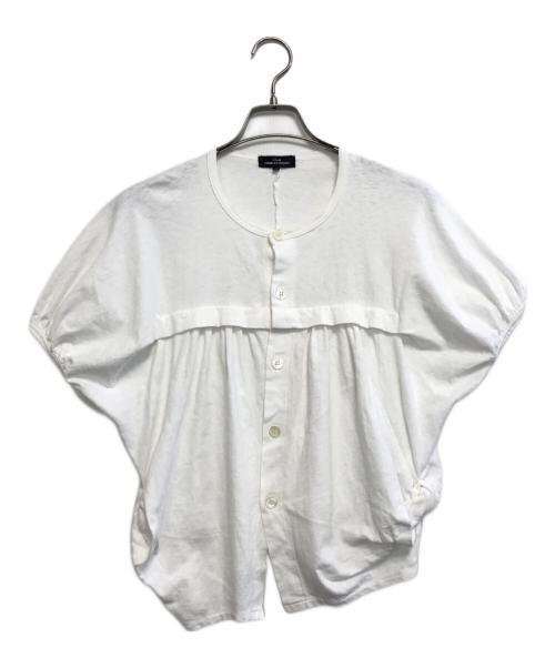 tricot COMME des GARCONS（トリココムデギャルソン）tricot COMME des GARCONS (トリココムデギャルソン) ノーカラーコットンシャツ ホワイト サイズ:Mの古着・服飾アイテム