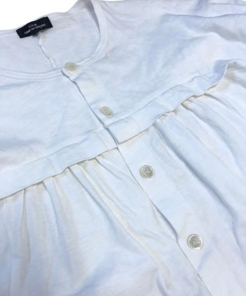 tricot COMME des GARCONS（トリココムデギャルソン）tricot COMME des GARCONS (トリココムデギャルソン) ノーカラーコットンシャツ ホワイト サイズ:Mの古着・服飾アイテム