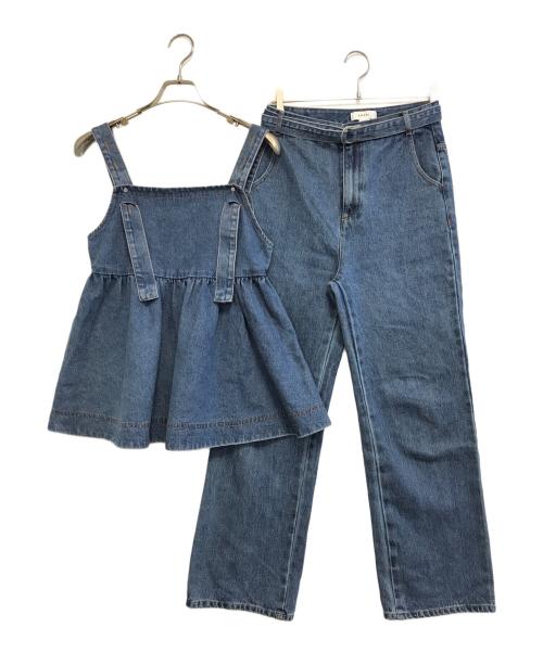 Ameri（アメリ）Ameri (アメリ) FRILL DENIM SET UP インディゴ サイズ:SIZE 25の古着・服飾アイテム