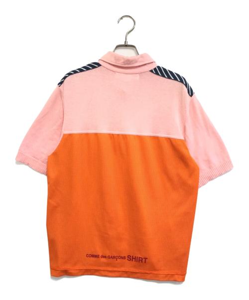 COMME des GARCONS SHIRT（コムデギャルソンシャツ）COMME des GARCONS SHIRT (コムデギャルソンシャツ) 切替ポロシャツ ピンク サイズ:Sの古着・服飾アイテム