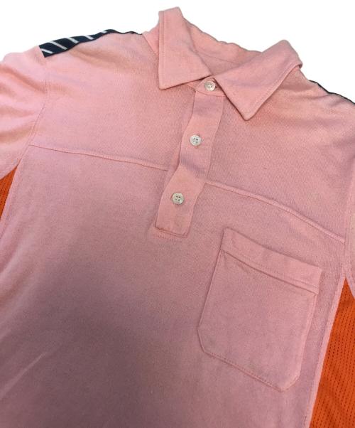 COMME des GARCONS SHIRT（コムデギャルソンシャツ）COMME des GARCONS SHIRT (コムデギャルソンシャツ) 切替ポロシャツ ピンク サイズ:Sの古着・服飾アイテム