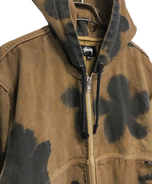 stussy（ステューシー）stussy (ステューシー) FLORAL DYE WORK JACKET ブラウン サイズ:Lの古着・服飾アイテム