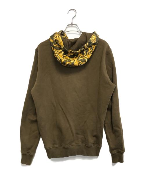 VERSACE（ヴェルサーチェ）VERSACE (ヴェルサーチェ) メデューサロゴ刺繍パーカー グリーン サイズ:Mの古着・服飾アイテム