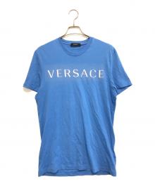 VERSACE（ヴェルサーチェ）の古着「LOGO EMBROIDERY TEE」｜スカイブルー