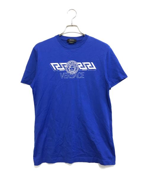 VERSACE（ヴェルサーチェ）VERSACE (ヴェルサーチェ) メドゥーサプリントTシャツ ブルー サイズ:Sの古着・服飾アイテム