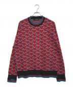 VERSACEヴェルサーチェ）の古着「幾何学模様ニット」｜レッド