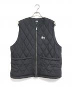 stussyステューシー）の古着「DIAMOND QUILTED VEST」｜ブラック