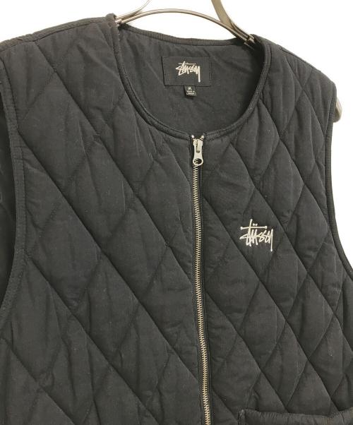stussy（ステューシー）stussy (ステューシー) DIAMOND QUILTED VEST ブラック サイズ:Mの古着・服飾アイテム