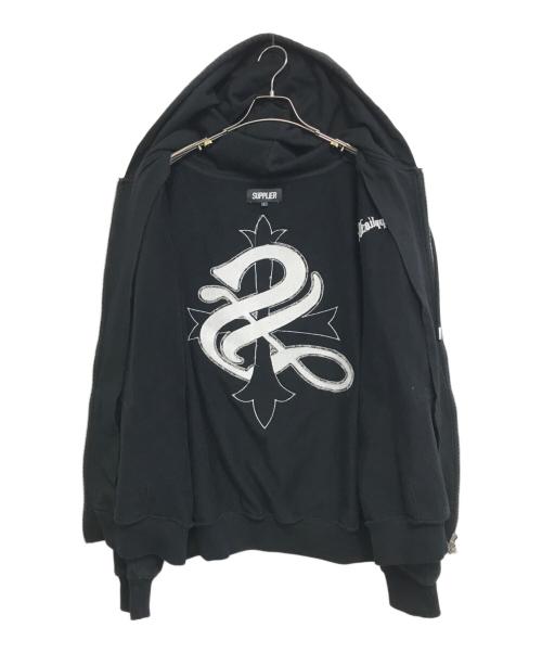 SUPPLIER（サプライヤー）SUPPLIER (サプライヤー) CROSS HEAVY WEIGHT PARKA ブラック サイズ:Lの古着・服飾アイテム