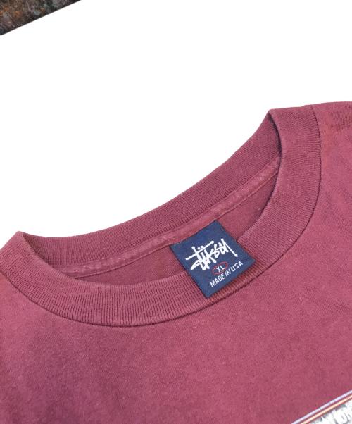 stussy（ステューシー）stussy (ステューシー) プリントTシャツ レッド サイズ:XLの古着・服飾アイテム