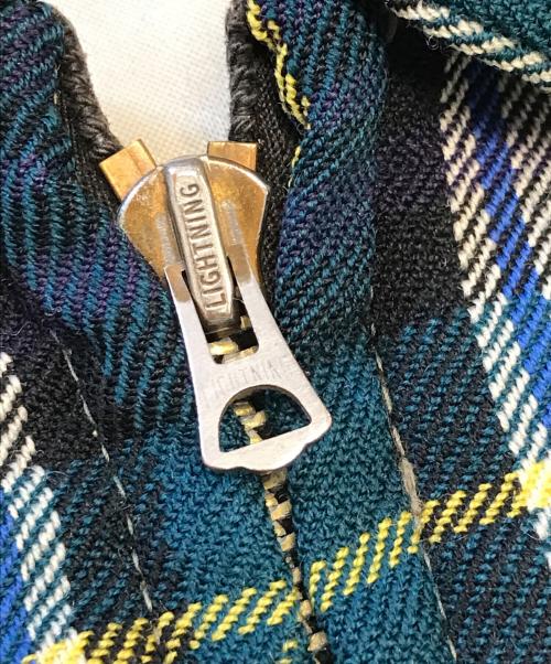 MONTMAC（MONTMAC）MONTMAC (MONTMAC) 60'sジップアップチェックジャケット ブルー サイズ:表記なしの古着・服飾アイテム