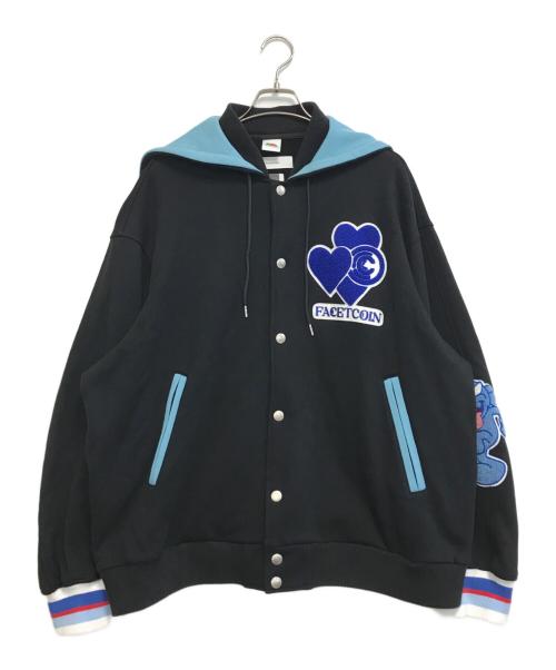 FACETASM（ファセッタズム）FACETASM (ファセッタズム) CPD (シーピーディー) LOVE HOODED STADIUM JACKET BLACK ブラック サイズ:5の古着・服飾アイテム