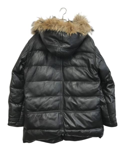 AVIREX（アヴィレックス）AVIREX (アヴィレックス) レザーダウンコート ブラック サイズ:XLの古着・服飾アイテム