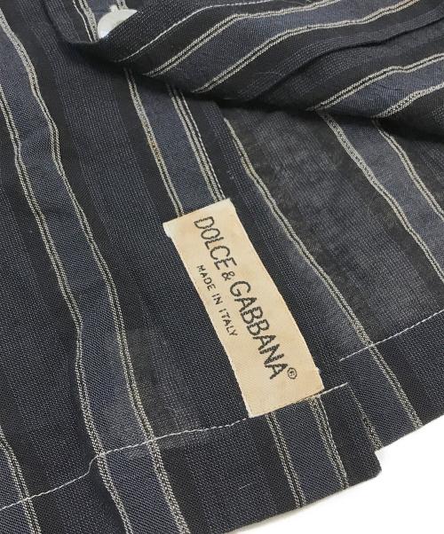 DOLCE & GABBANA（ドルチェ＆ガッバーナ）DOLCE & GABBANA (ドルチェ＆ガッバーナ) レーヨンストライプシャツ ブラック サイズ:48の古着・服飾アイテム